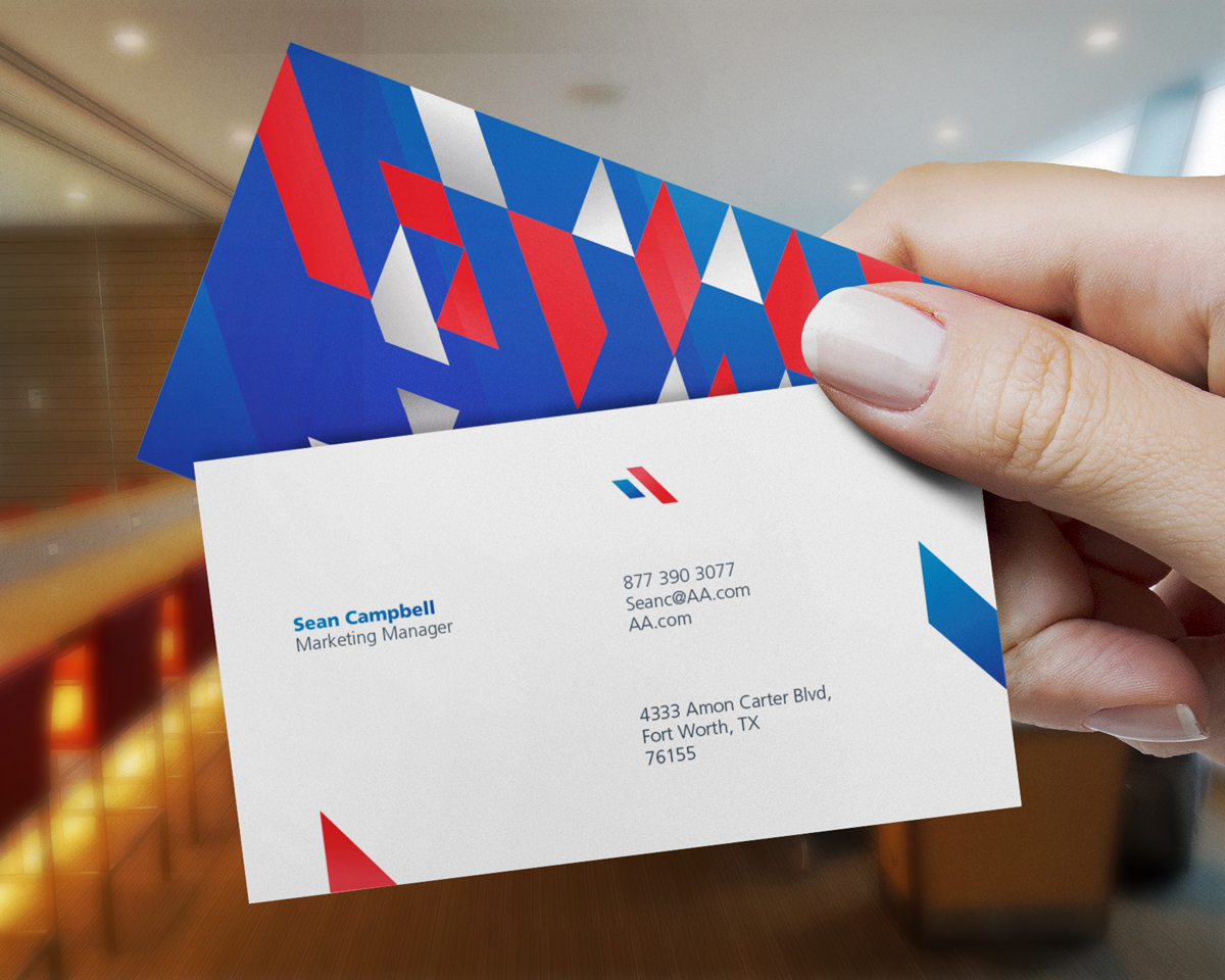 Mockup for airline business card design