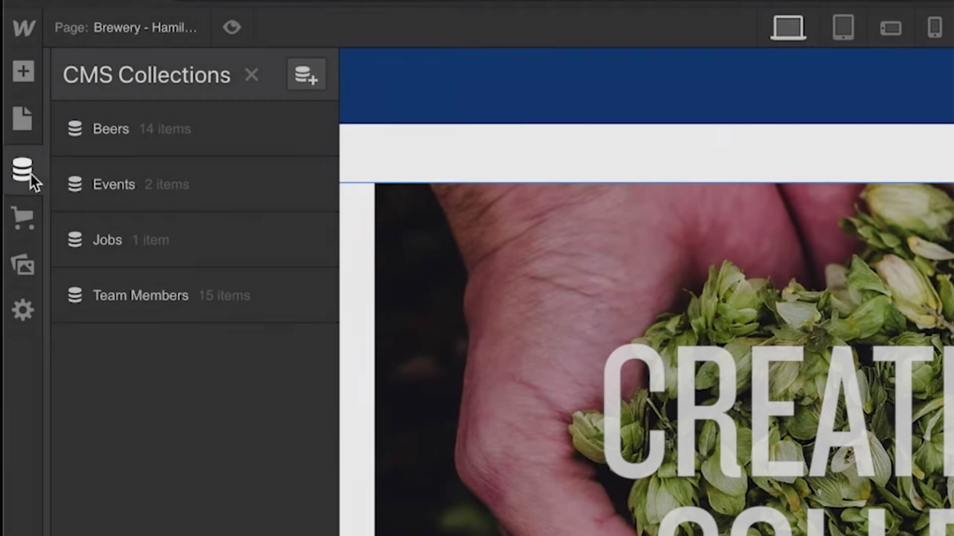 Webflow: Tablet breakpoint with updated typography