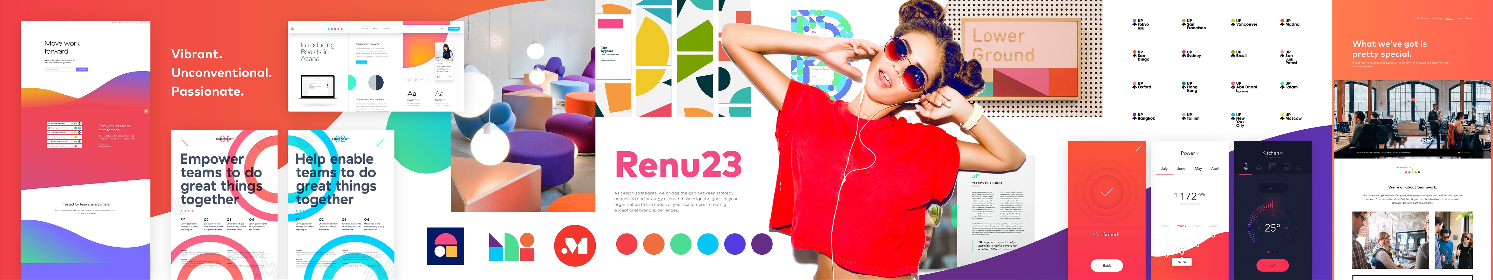 Bright, colorful example brand identity stylescape.
