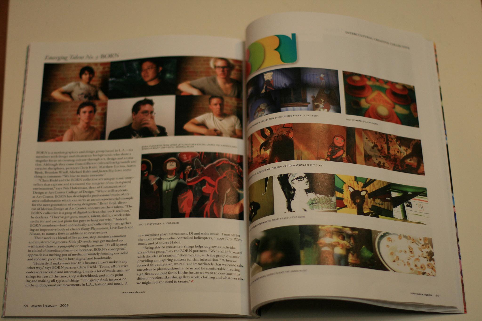 Our studio BORN, featured in STEP Magazine, 2008