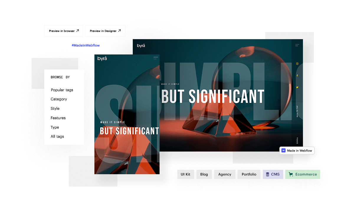 Save 50% on Webflow templates.