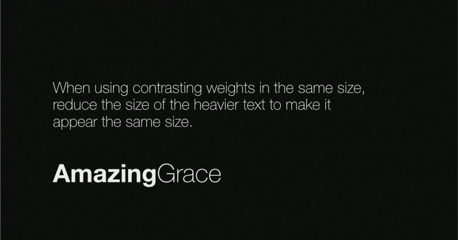 Hierarchy in typography: a title, subtitle, and body text with varying weights.