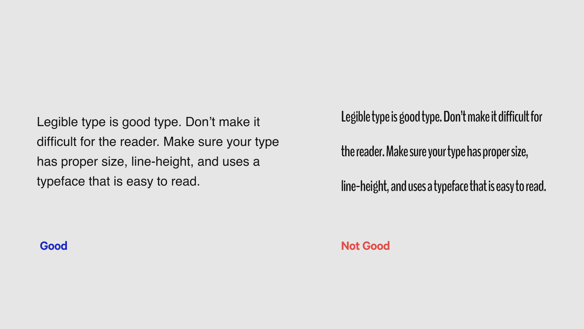 Poor legibility in typography example from "Crimes of Typography".