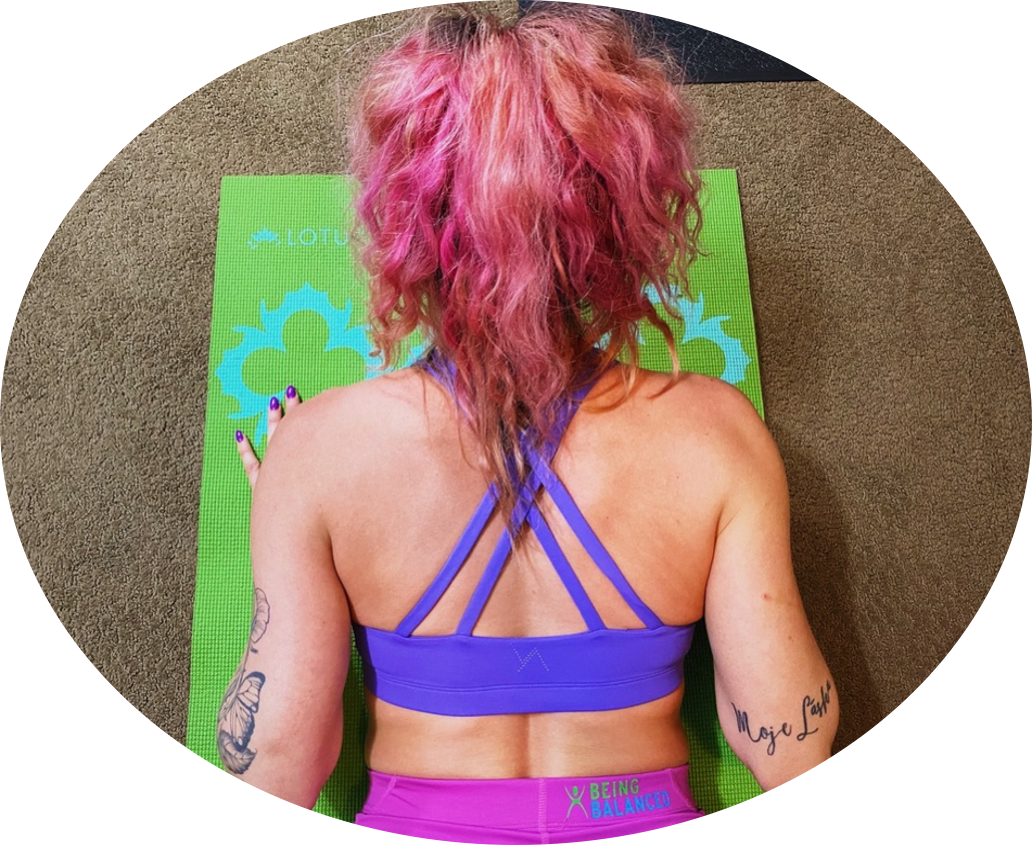 strong girl with balanced shoulders and muscles