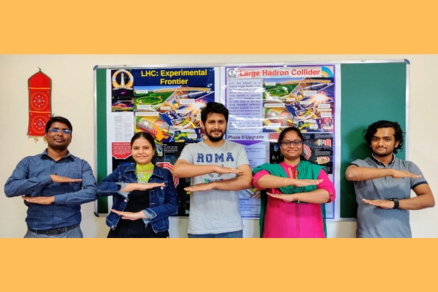 Dr Jyothsna Rani Komaragiri with her PhD students, including Lata Panwar (Photo: Jyothsna Rani K/Twitter)