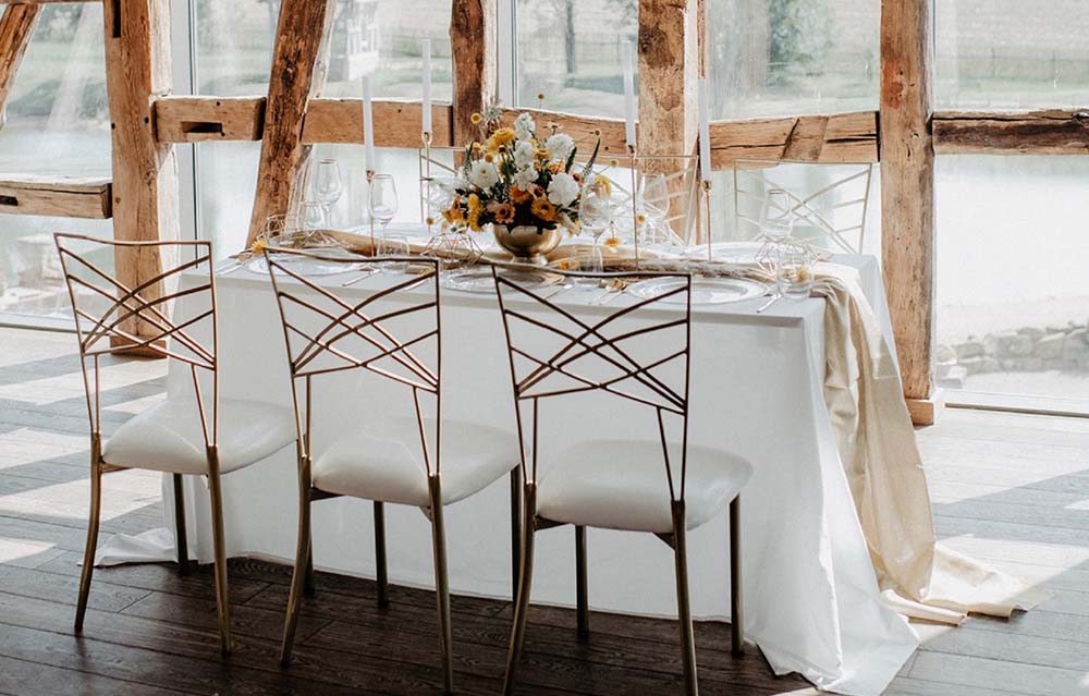Hochzeit Dekoration Tisch Bordeaux