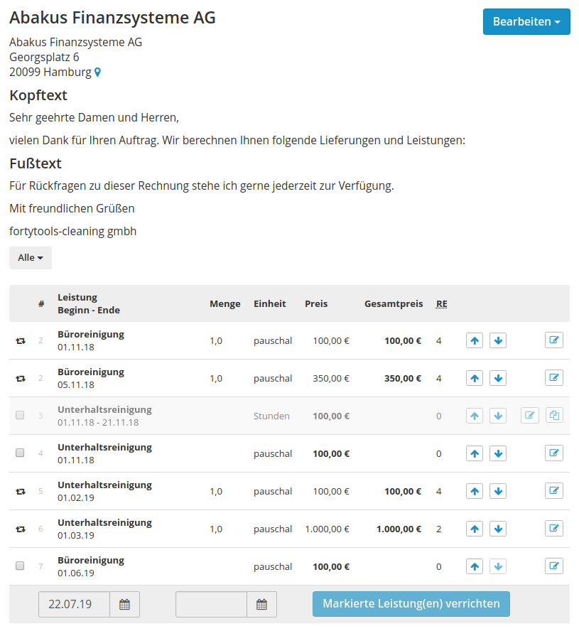 Wiederkehrende Rechnungen automatisch erzeugen