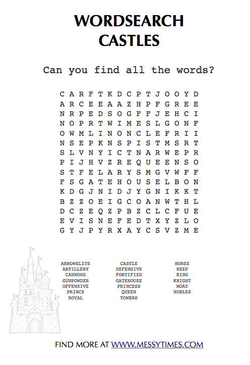 Castle Wordsearch