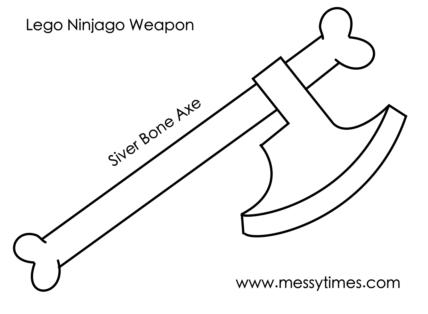 Lego Ninjago Weapon - Silver Bone Axe