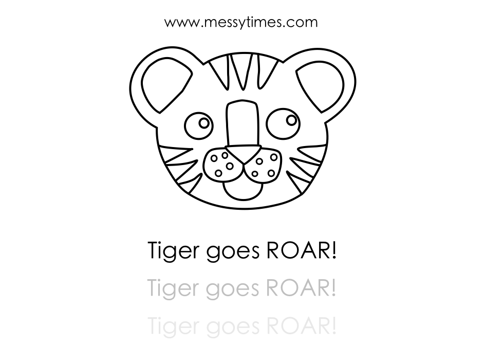 Tiger goes roar! Printable