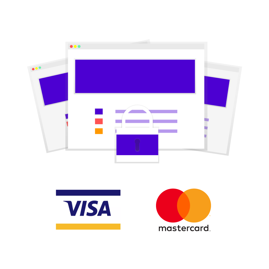 Security illustration showing the cards supported for payment processing - VISA and Mastercard