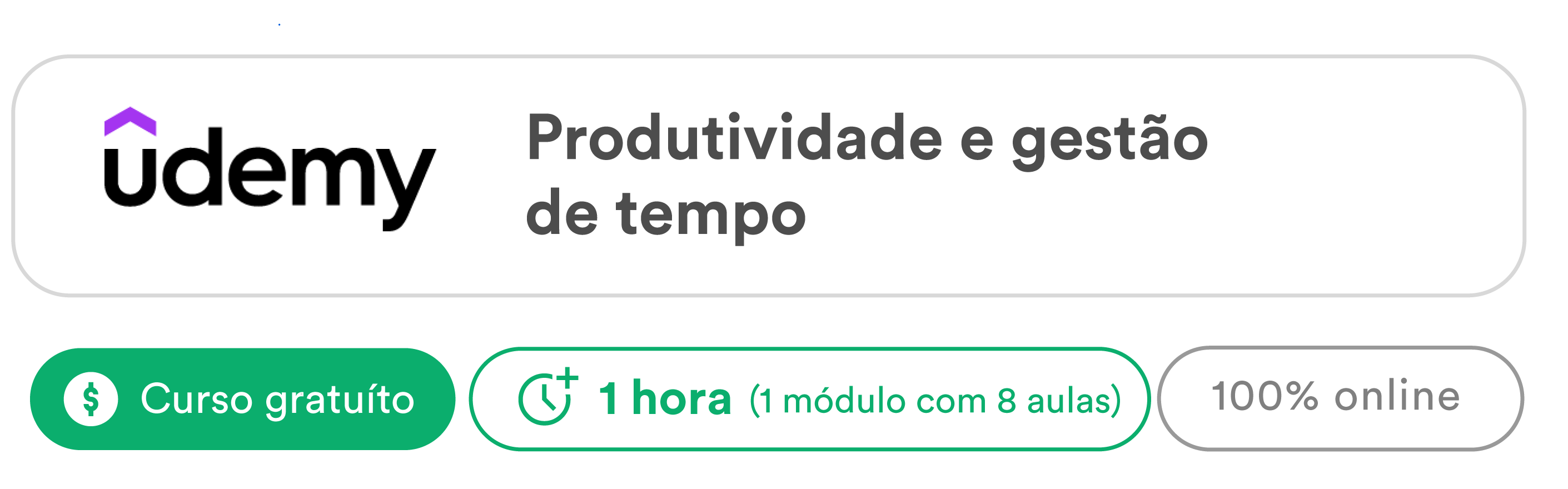 UDEMY Produtividade e gestão de tempo