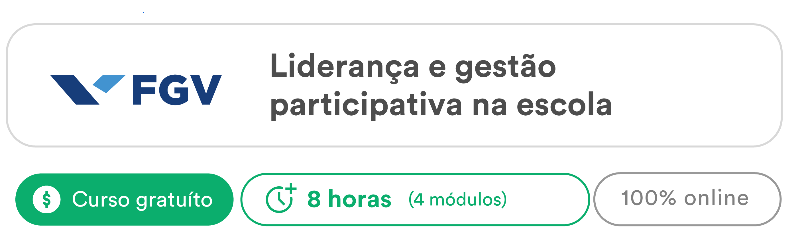FGV Liderança e gestão participativa na escola