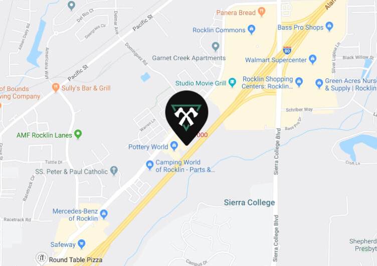 Map showing our location off highway 80 and Sierra College Blvd.