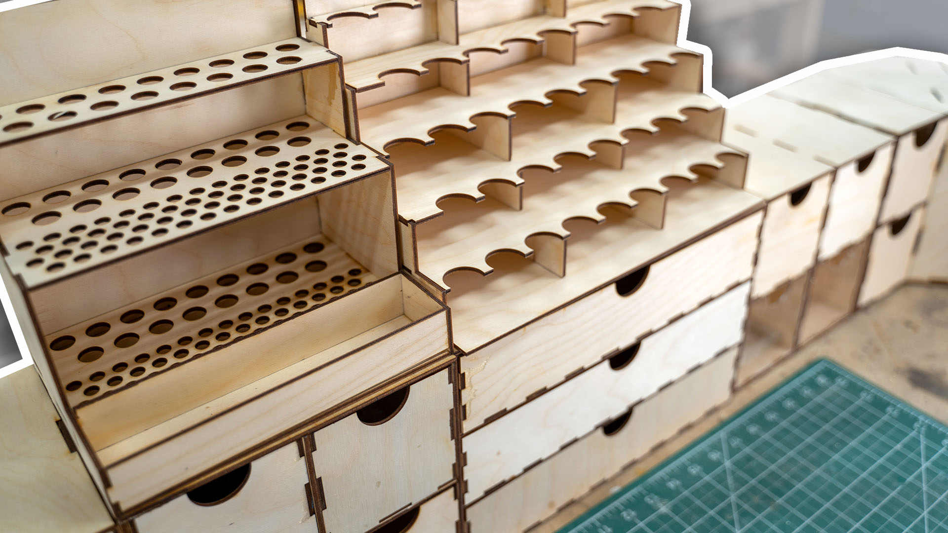 thumbnail interactive-video image 1 of DIY Wooden Paint Rack – Modular Pigment Organizer & Storage Stand, 1 Piece, Unbranded 1 of 3
