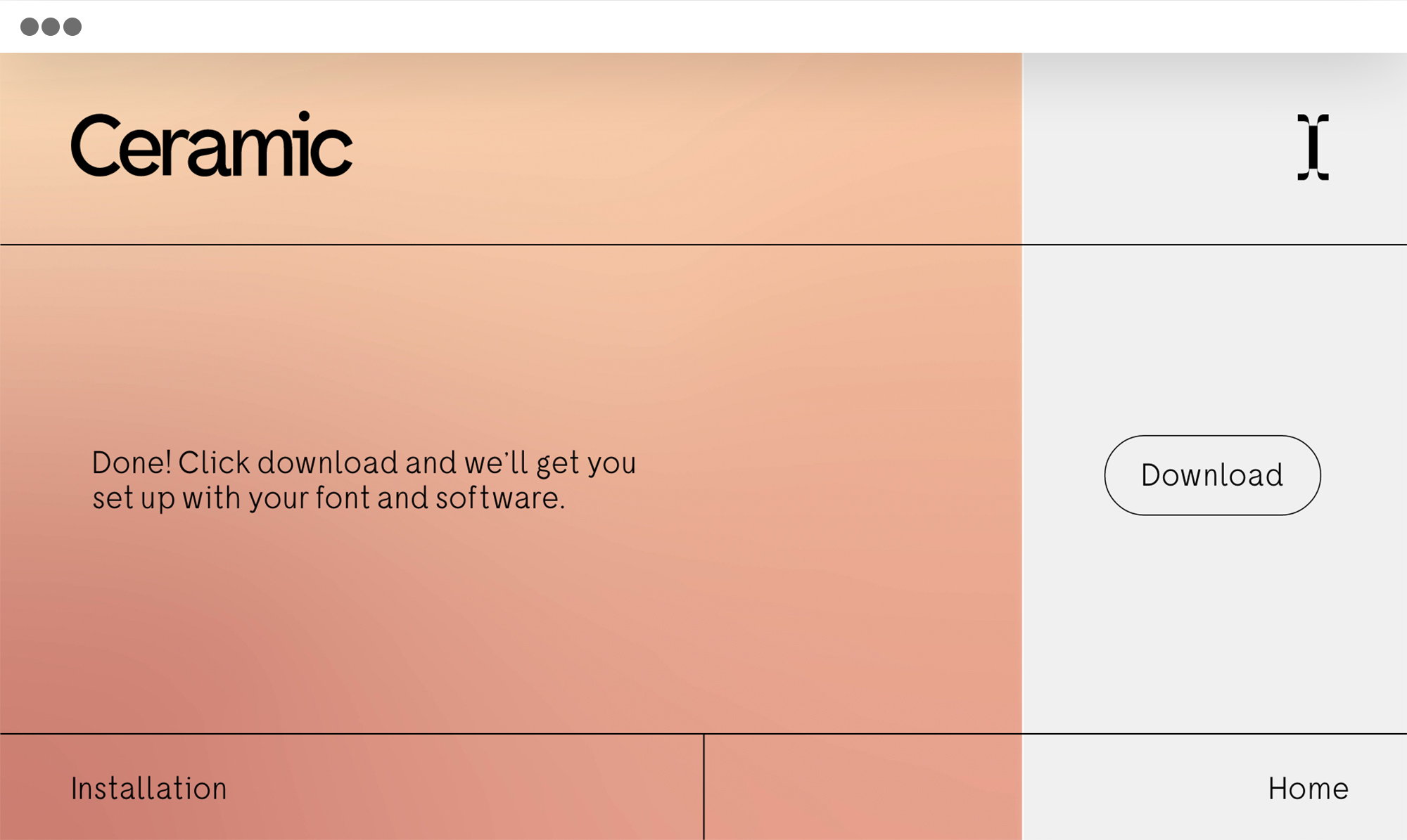 Ceramic web platform support page.