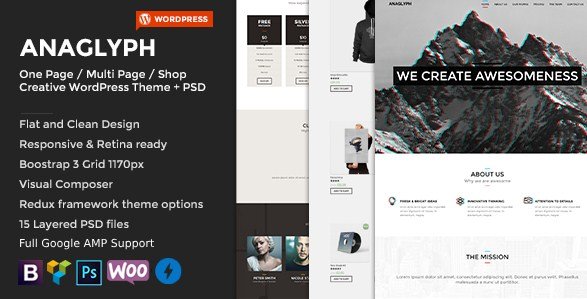 ANAGLYPH – One page Multi Page WordPress Theme