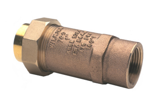 Zurn Wilkins 700XL Dual Check Valve, 3/4" FNPT X 3/4" MNPT | ASSE Listed, Lead-Free, Bronze Body