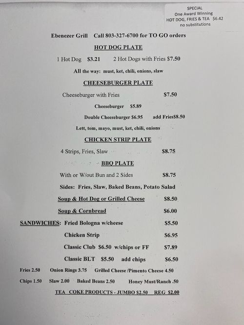 Ebenezer Grill Rock Hill, SC Restaurant