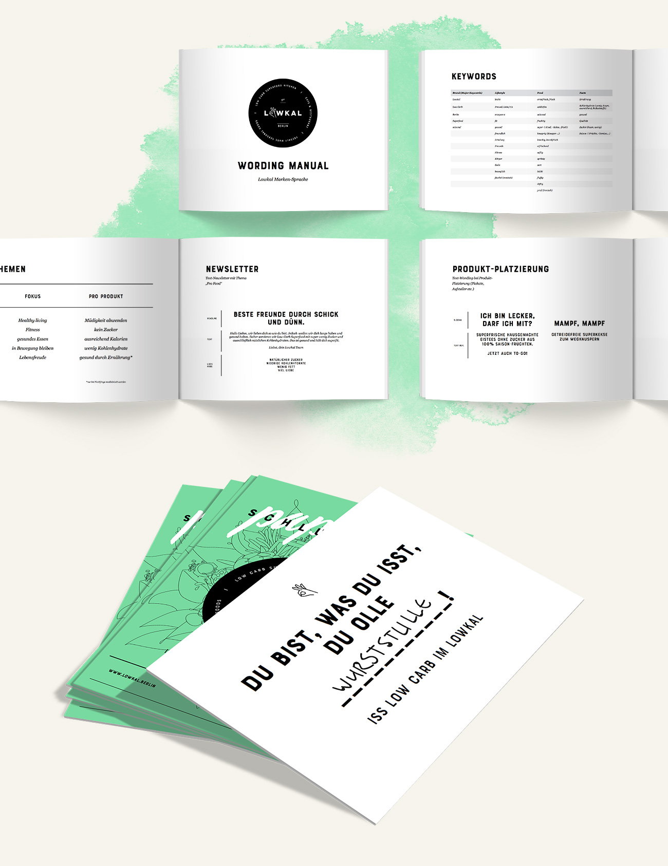Low Carb Sprache und cooler Marketing-Flyer