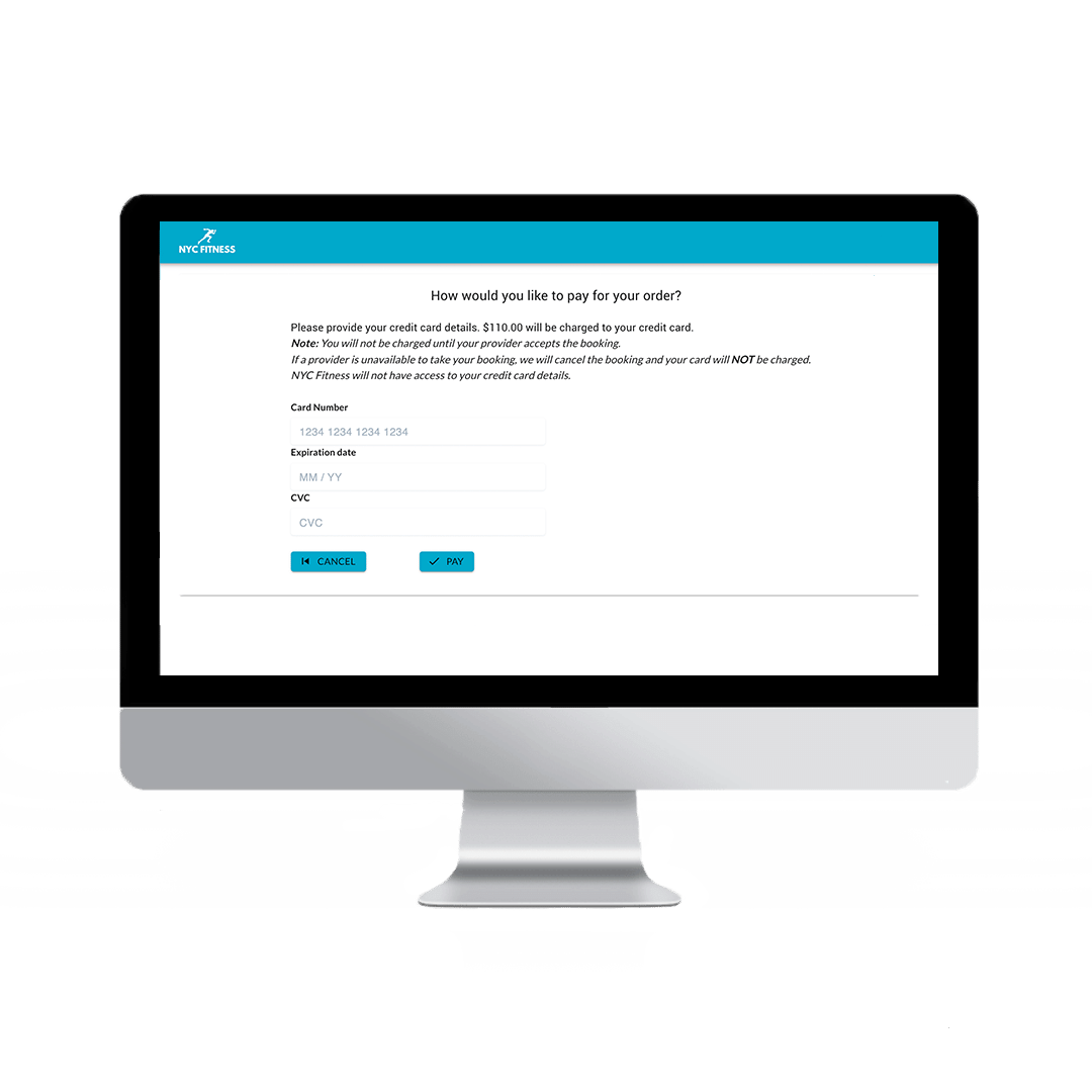 Payment confirmation page on desktop screen