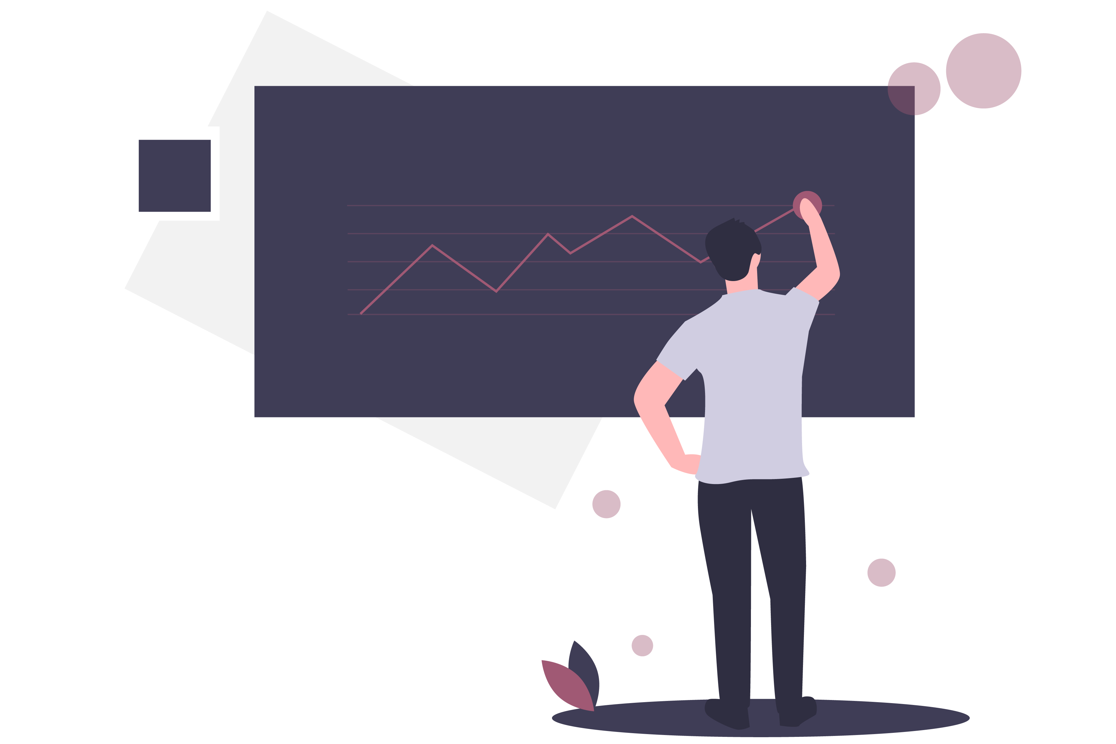 man tracking progress illustration