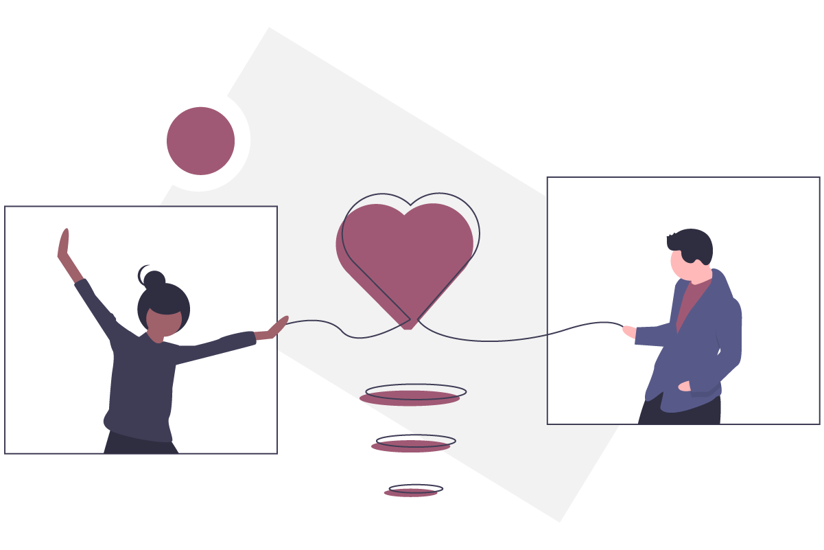 illustration of people and heart