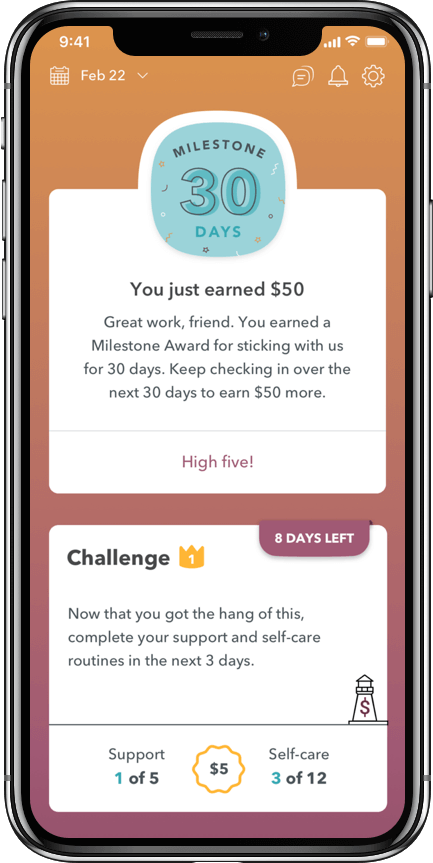 WEconnect app 30 day milestone, you just earned $50