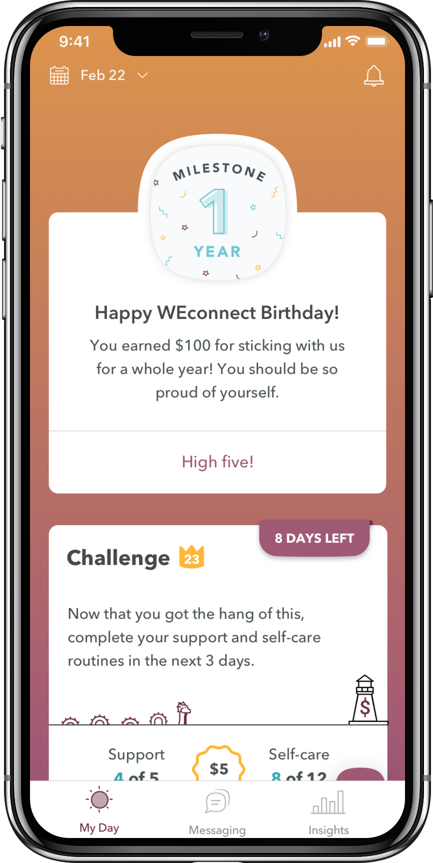 WEconnect 1 year milestone screenshot