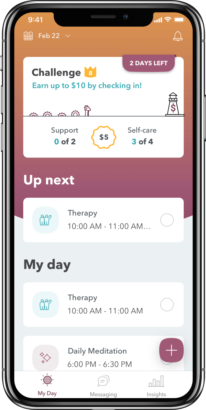 WEconnect app support routine types, group session, meeting, one on one, medically assisted treatment, urinalysis appointment, court appintment