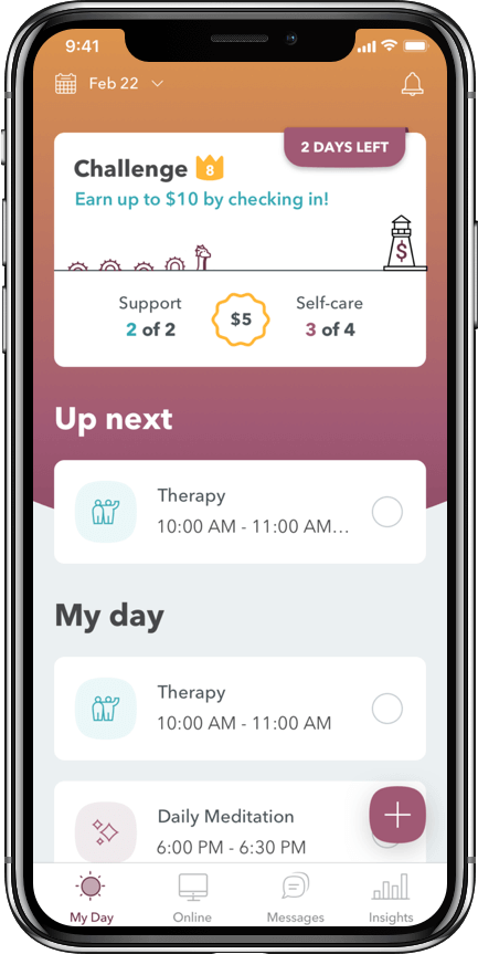 WEconnect app support routine types, group session, meeting, one on one, medically assisted treatment, urinalysis appointment, court appintment