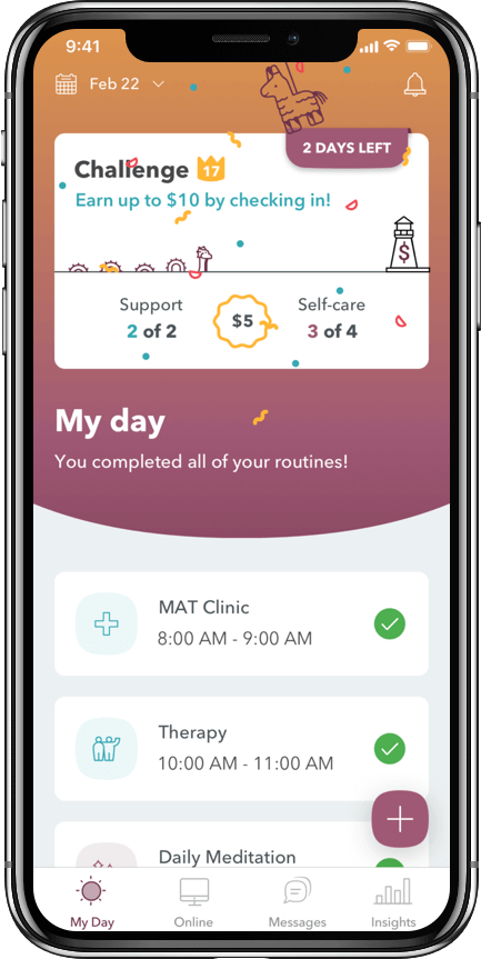 WEconnect app, you completed all of your routines celebration
