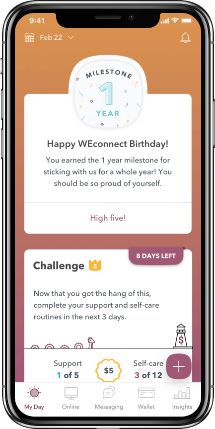 WEconnect 1 year milestone screenshot
