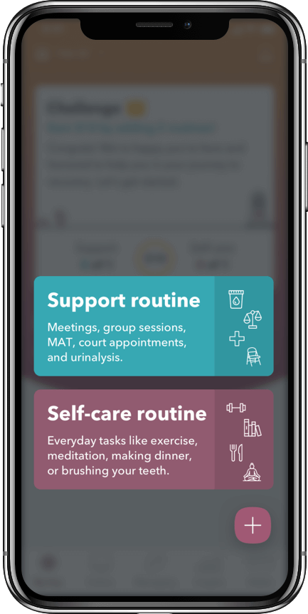 WEconnect app, create a support or self-care routine