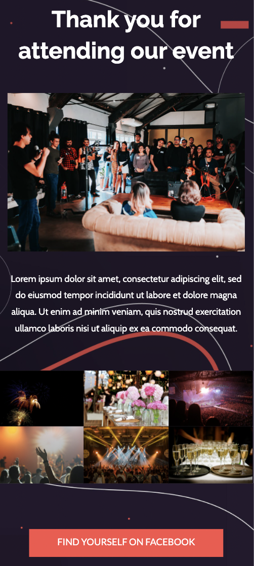 HTML follow up email template from Unlayer