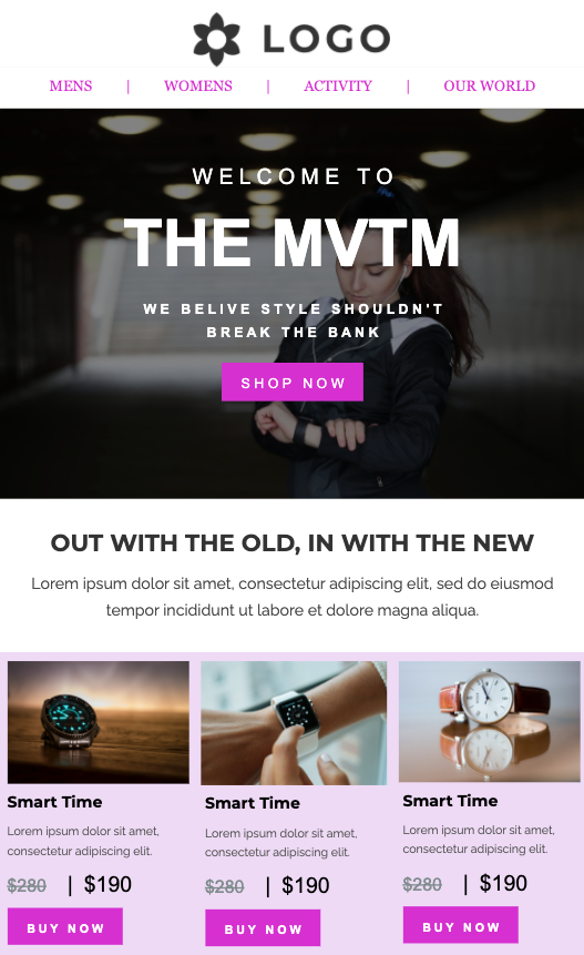 Welcome email template