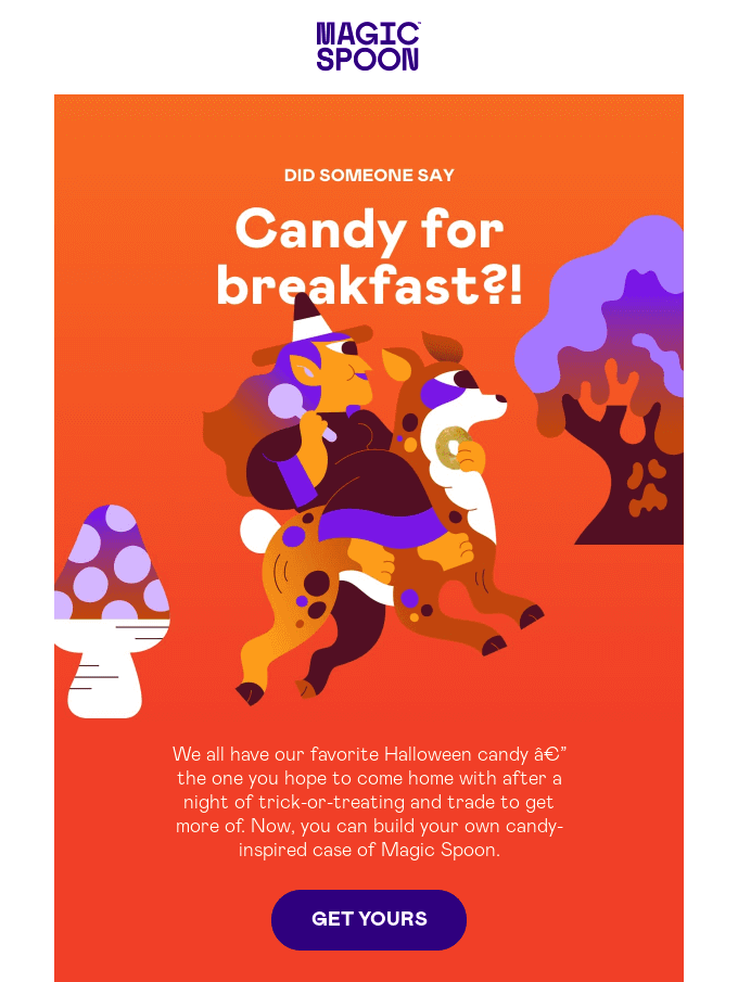 Halloween email example from Magic Soon