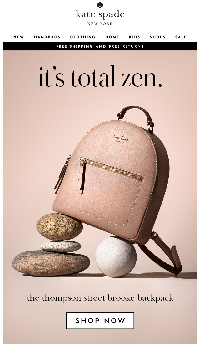 Fashion email from Kate Spade