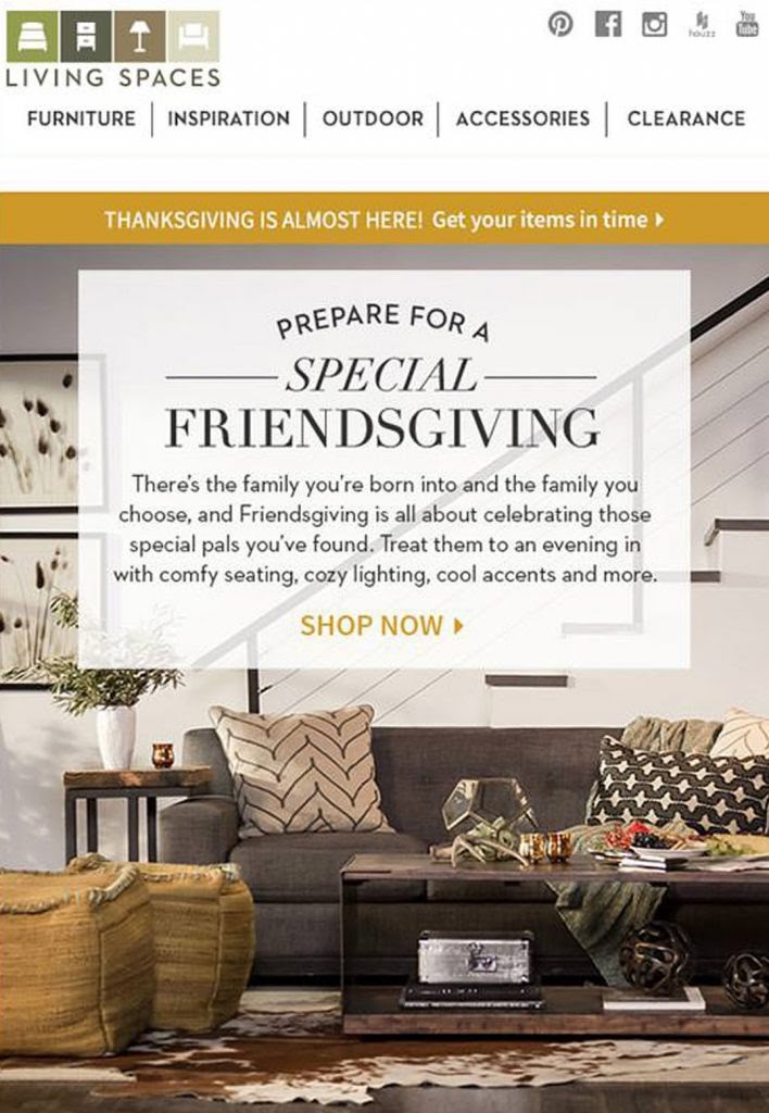 Example of best Thanksgiving emails