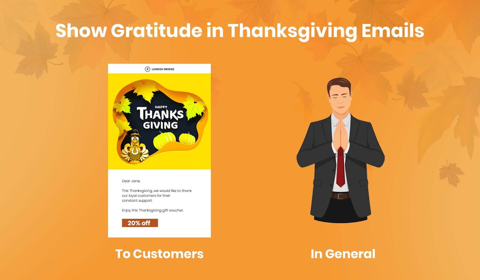 Show gratitude in your thanksgiving emails