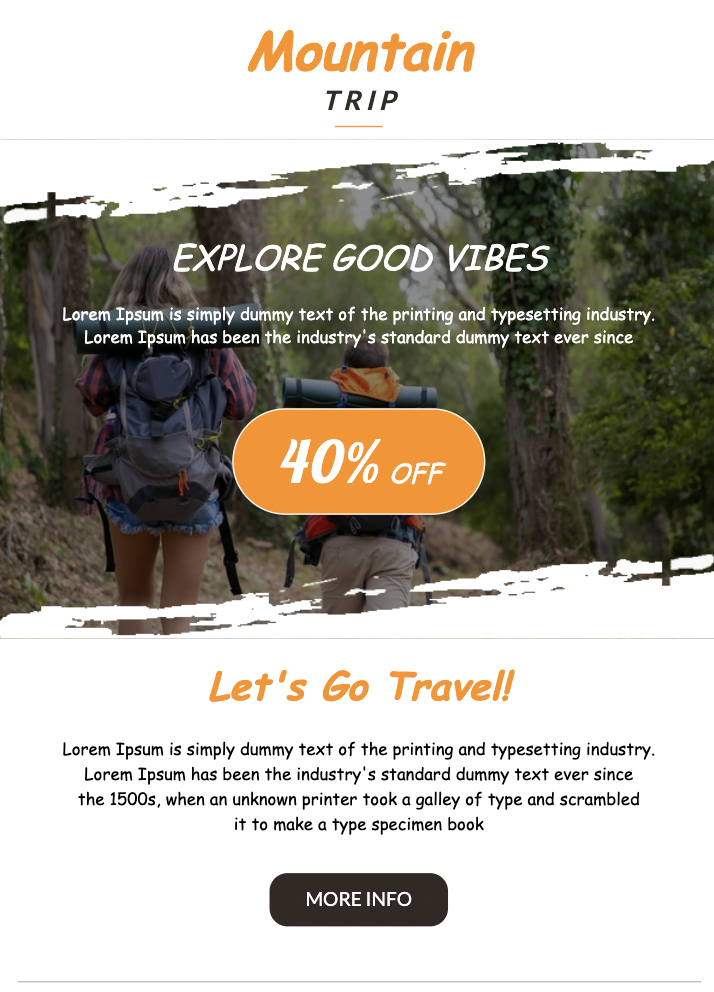 Exclusive offer email template for travel email marketing