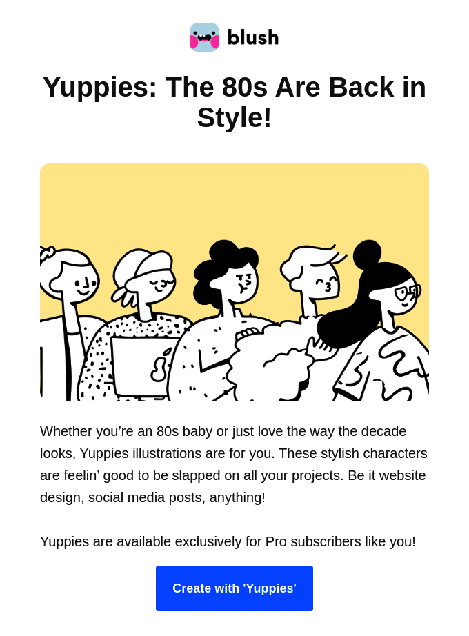 Marketing email from Blush