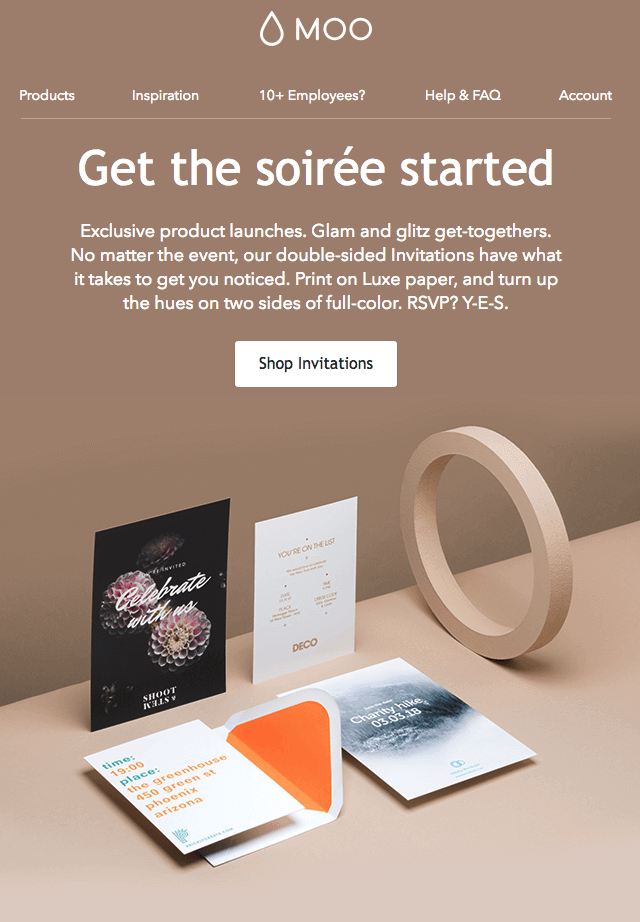 Email with a monochromatic background color scheme