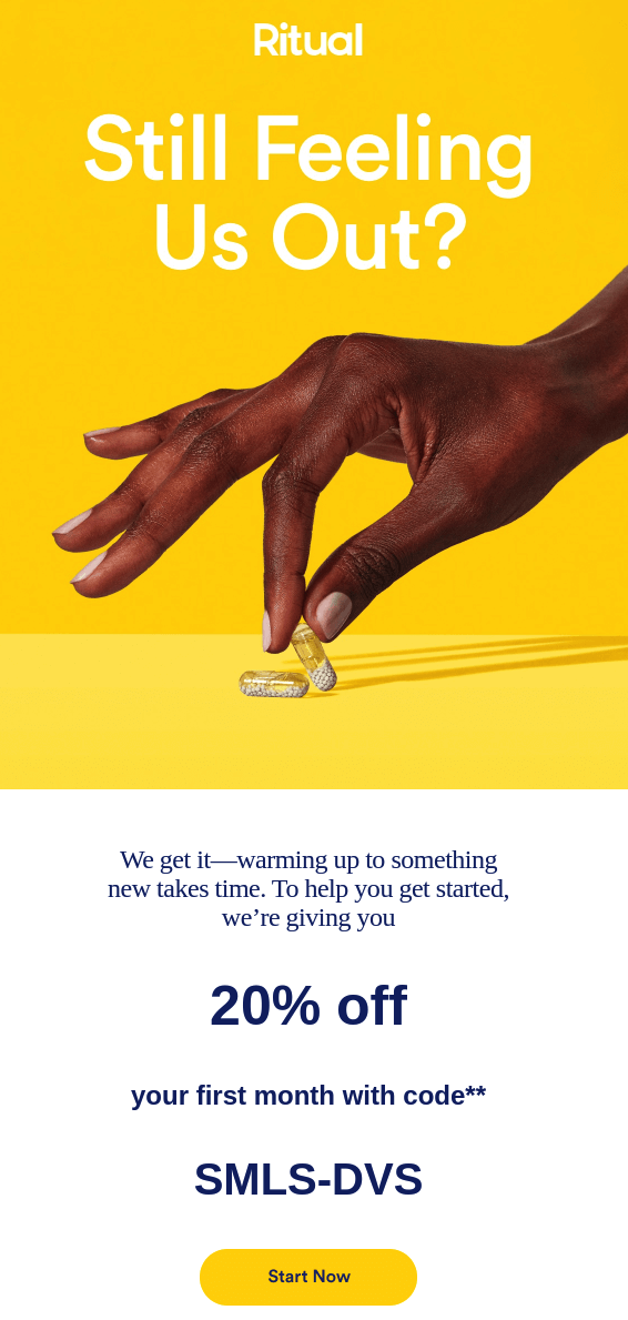 Best email marketing example from Ritual