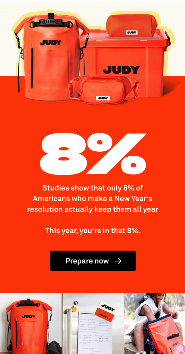 Best email marketing example from Judy