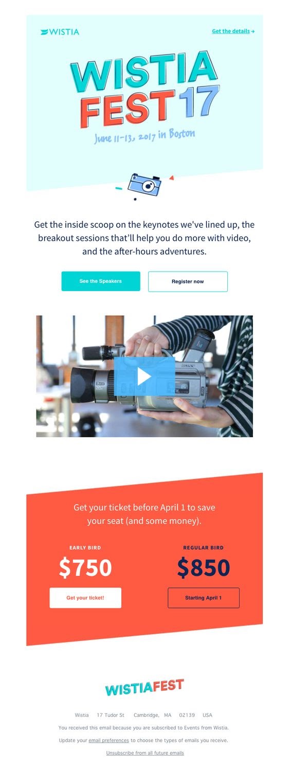 Event type of email newsletter.