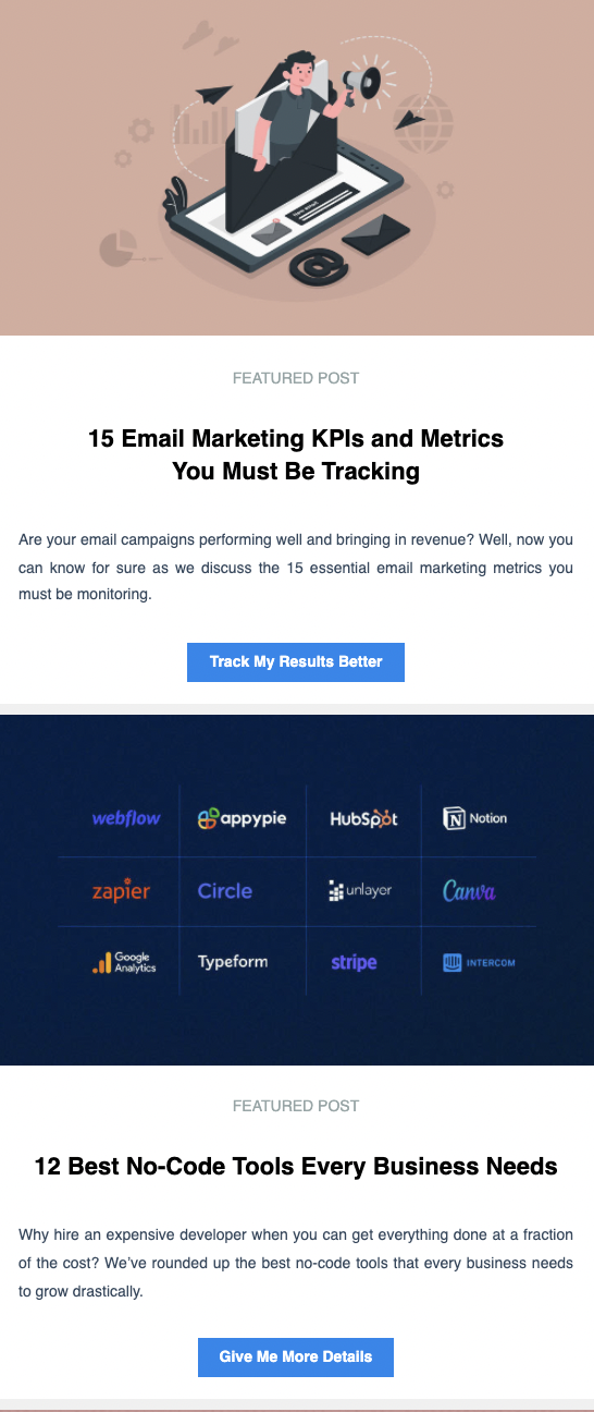 Example of a blog newsletter type.