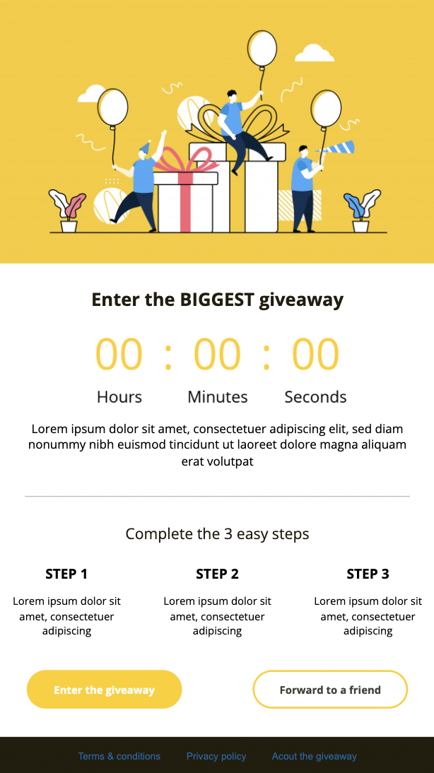 Free marketing email template from Unlayer