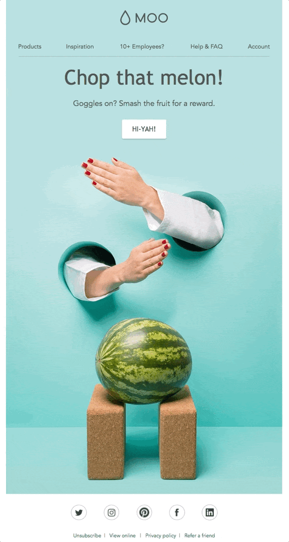 Email example with subtle animation
