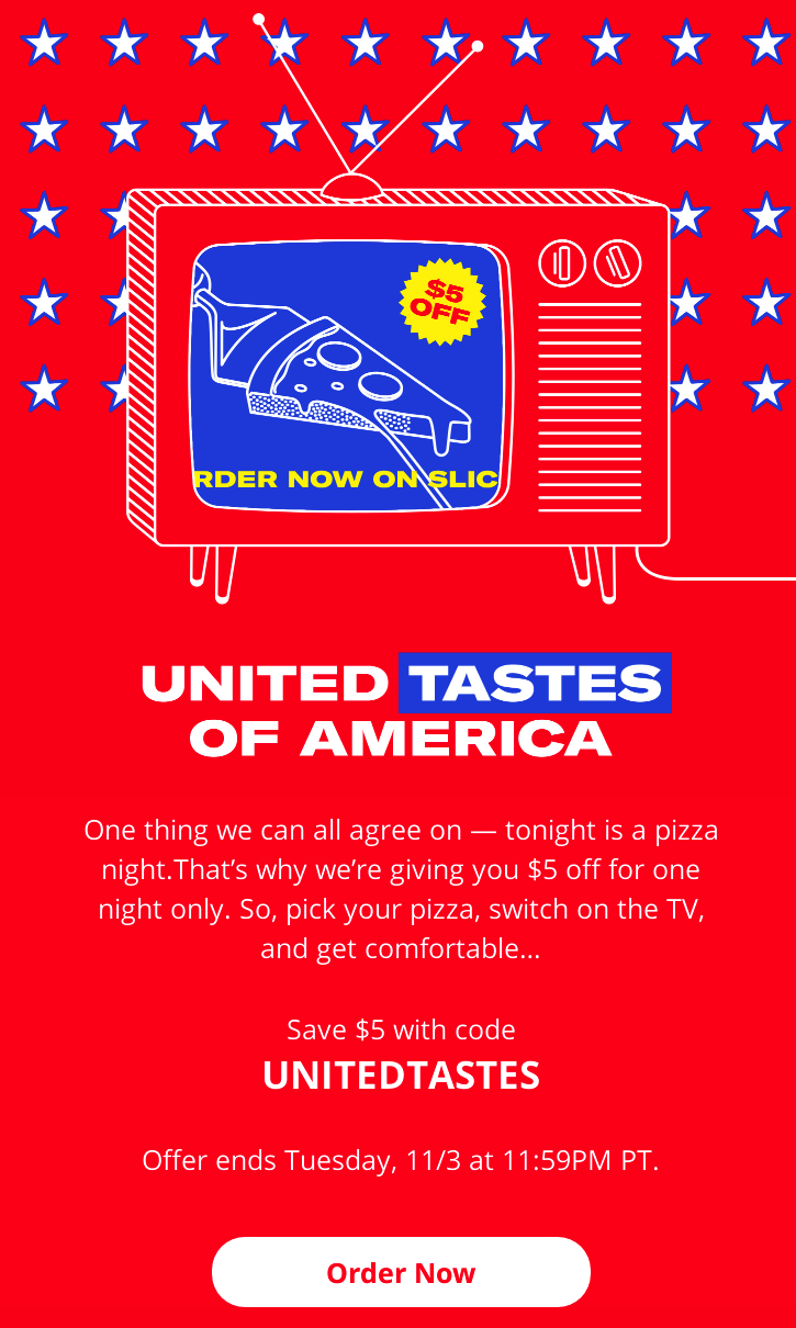 Email design example from Slice